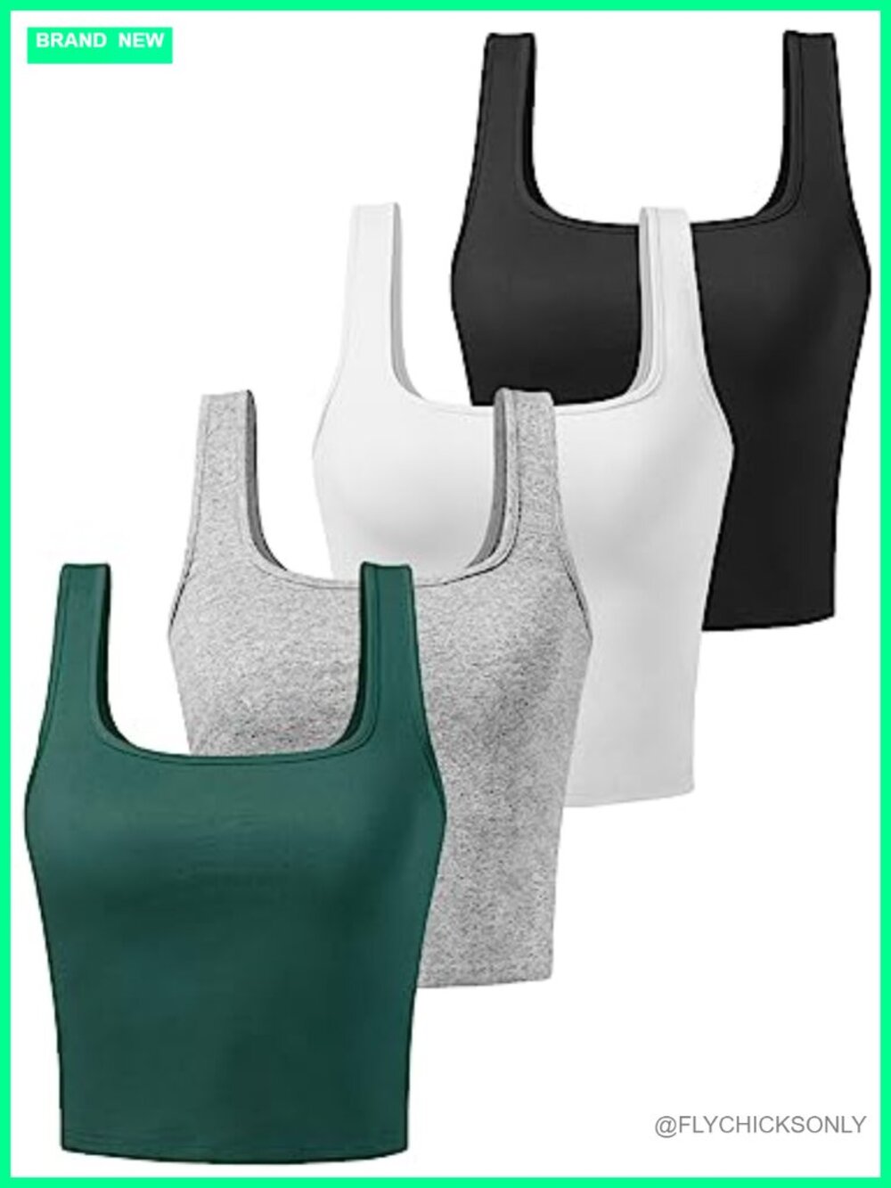 Women's 4 Pack Cotton Crop Tank Tops Athletic Workout Shirts